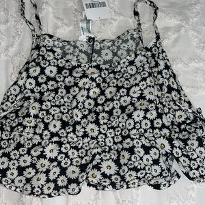 black flowery top